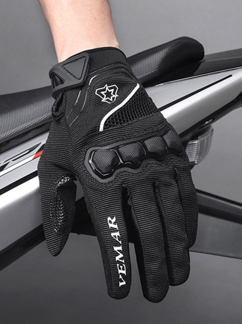 Écran Tactile Cyclisme Course Vélo Escalade Randonnée Gants Doigt Complet Hommes Vtt Long Équipement Antidérapant - Noir