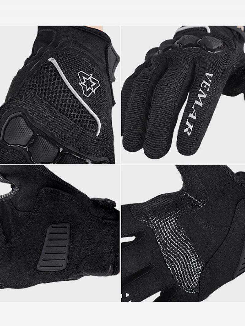 Écran Tactile Cyclisme Course Vélo Escalade Randonnée Gants Doigt Complet Hommes Vtt Long Équipement Antidérapant - Noir