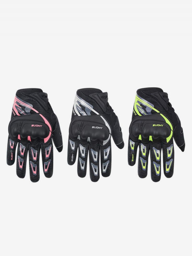 Gants Course Moto Vélo Escalade Randonnée Maille Fine Respirants Doigt Complet Pour Hommes - Vert