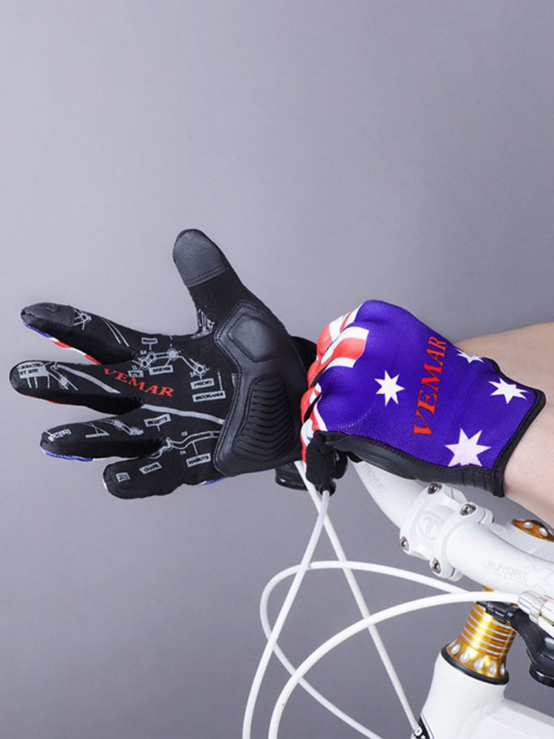 Gants Cyclisme Moto Vtt Résistant À L'usure Protection Solaire Pour Écran Tactile Mince - Bleu