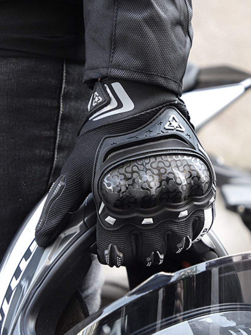 Gants D'équitation Pour Moto Chauds Anti-chute Antidérapants Résistants À L'usure Course Vélo Escalade Randonnée Écran Tactile - Noir