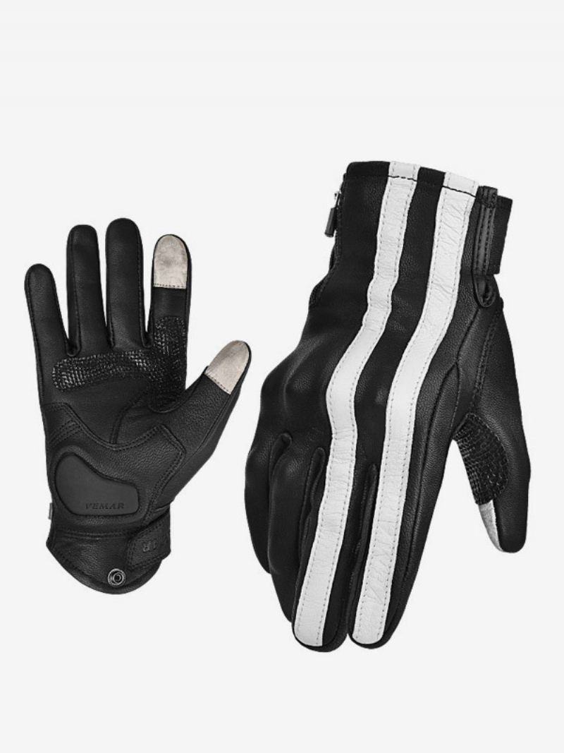 Gants D'équitation Pour Moto Course Vélo Escalade Randonnée Hiver Chauds Imperméables Coupe-vent Écran Tactile - Noir