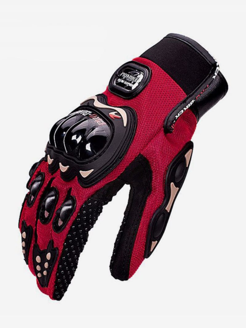 Gants D'équitation Moto Pour Hommes Course Vélo D'escalade Randonnée Anti-chute Antidérapants Respirants - Rouge