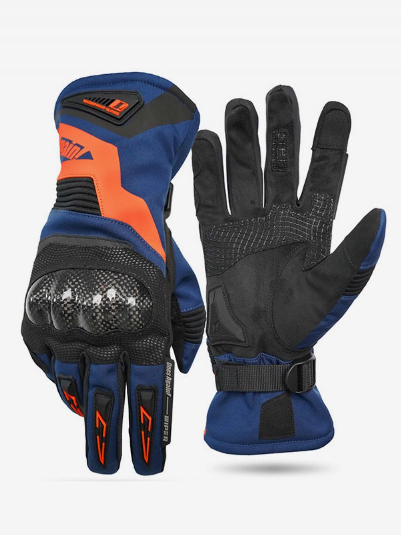 Gants D'équitation Moto Pour Hommes Longs Imperméables Et Coupe-vent Course Vélo Escalade Randonnée - Bleu