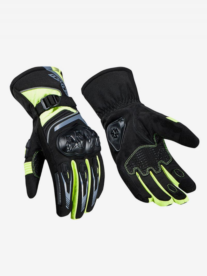 Gants D'équitation Moto Voyage Chaud Résistant À L'usure Anti-chute Imperméable Course Vélo Escalade Randonnée Cavalier Complets - Vert