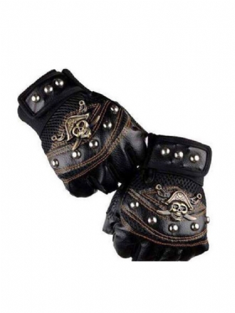 Gants Homme Chic Skull Polyester Noirs