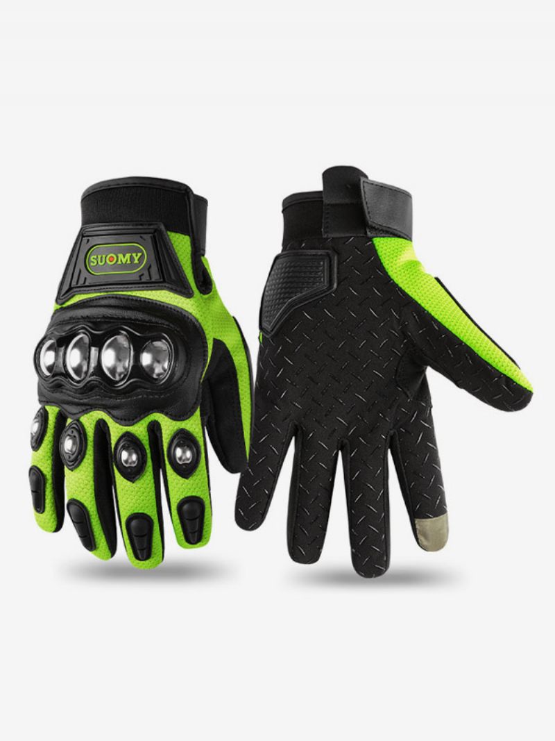 Gants Moto Acier Inoxydable Anti-chute Pour Course Vélo Escalade Randonnée Doigts Complets Femmes - Vert