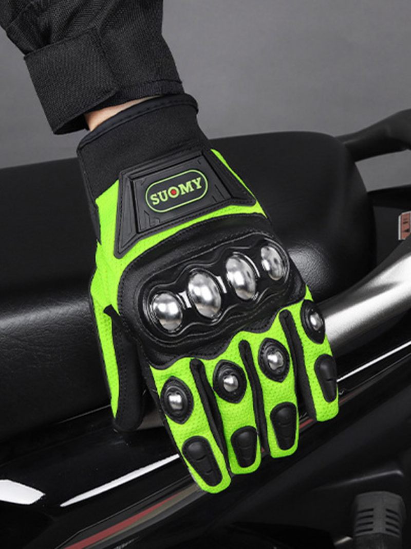 Gants Moto Acier Inoxydable Anti-chute Pour Course Vélo Escalade Randonnée Doigts Complets Femmes - Vert