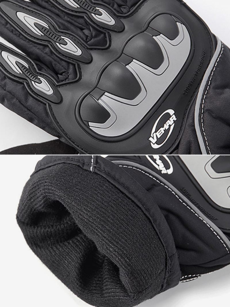 Gants Moto Chauds Et Résistants Au Froid Équipement Conduite Pour Course Vélo Escalade Randonnée - Noir