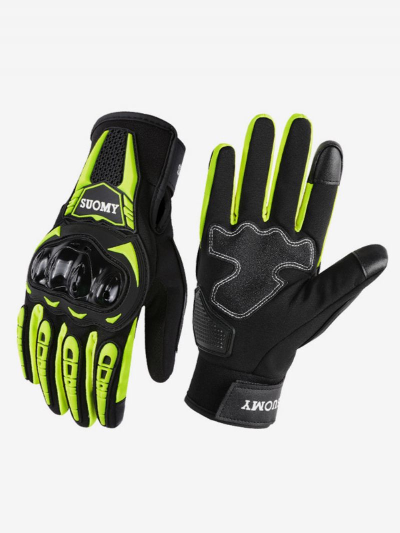 Gants Moto Imperméables D'hiver D'équitation À Écran Tactile Chauds Et Coupe-vent Pour Course Vélo Escalade Randonnée - Vert