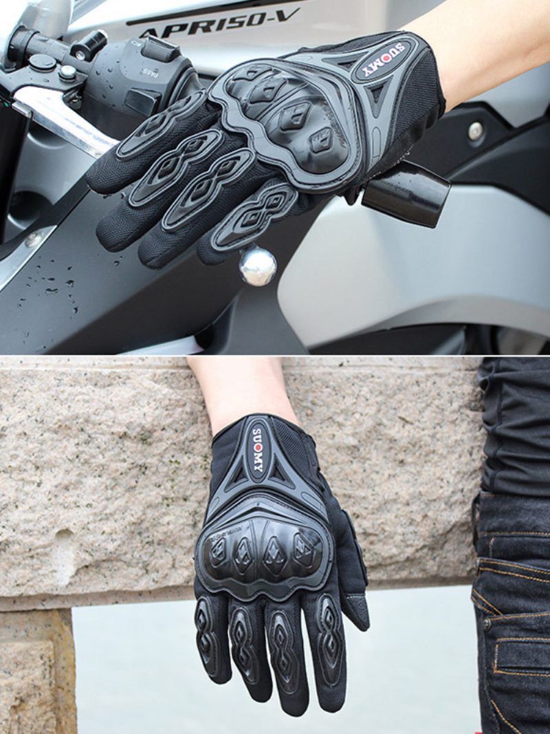 Gants Moto Imperméables D'hiver D'équitation À Écran Tactile Chauds Et Coupe-vent Pour Course Vélo Escalade Randonnée - Noir