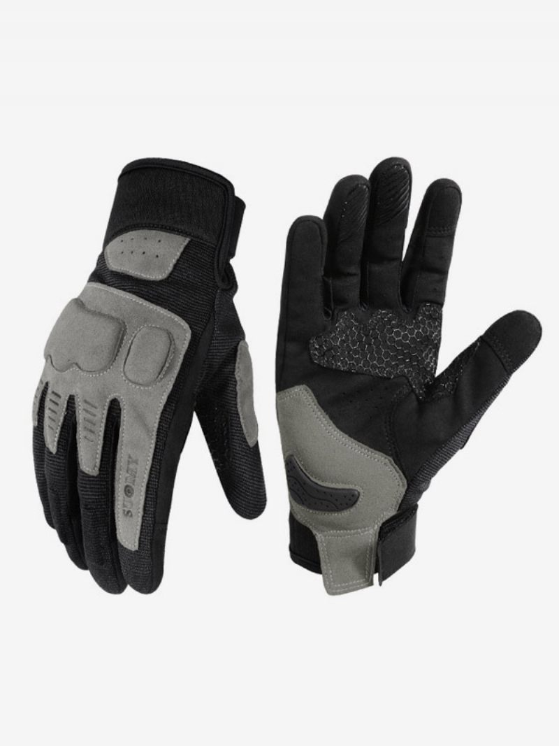 Gants Moto Macaron Rétro Maille Pour Écran Tactile Anti-chute Cyclisme Course Escalade Randonnée - Gris