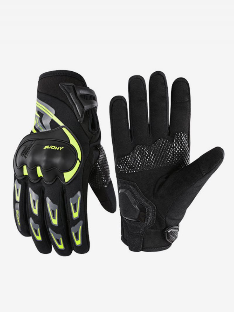 Gants Moto Macaron Rétro Maille Respirante Pour Écran Tactile Anti-chute Cyclisme Course Escalade Randonnée - Vert