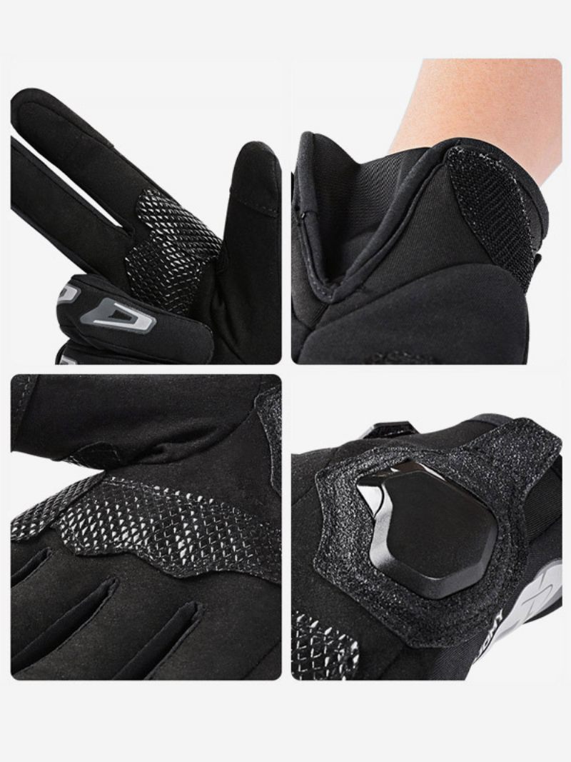 Gants Moto Macaron Rétro Maille Respirante Pour Écran Tactile Anti-chute Cyclisme Course Escalade Randonnée - Noir