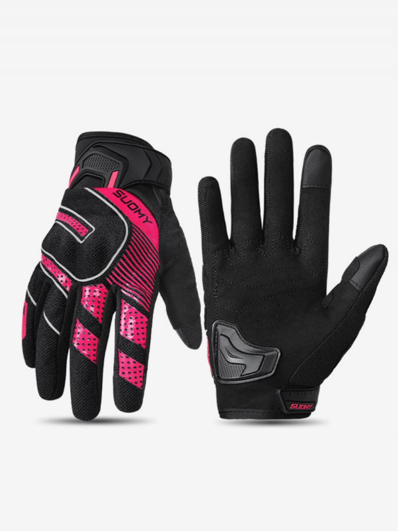 Gants Moto Réfléchissants Nuit Pour Course Vélo Escalade Randonnée Équipement Chaud D'hiver - Rose