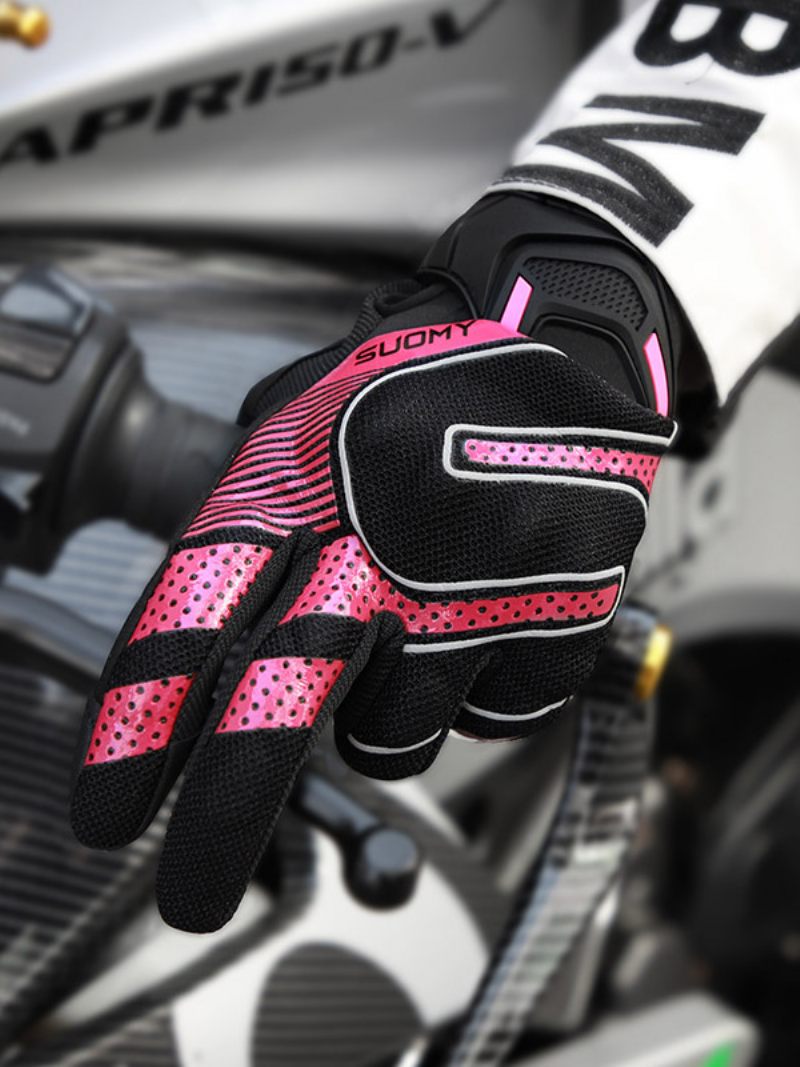 Gants Moto Réfléchissants Nuit Pour Course Vélo Escalade Randonnée Équipement Chaud D'hiver - Rose