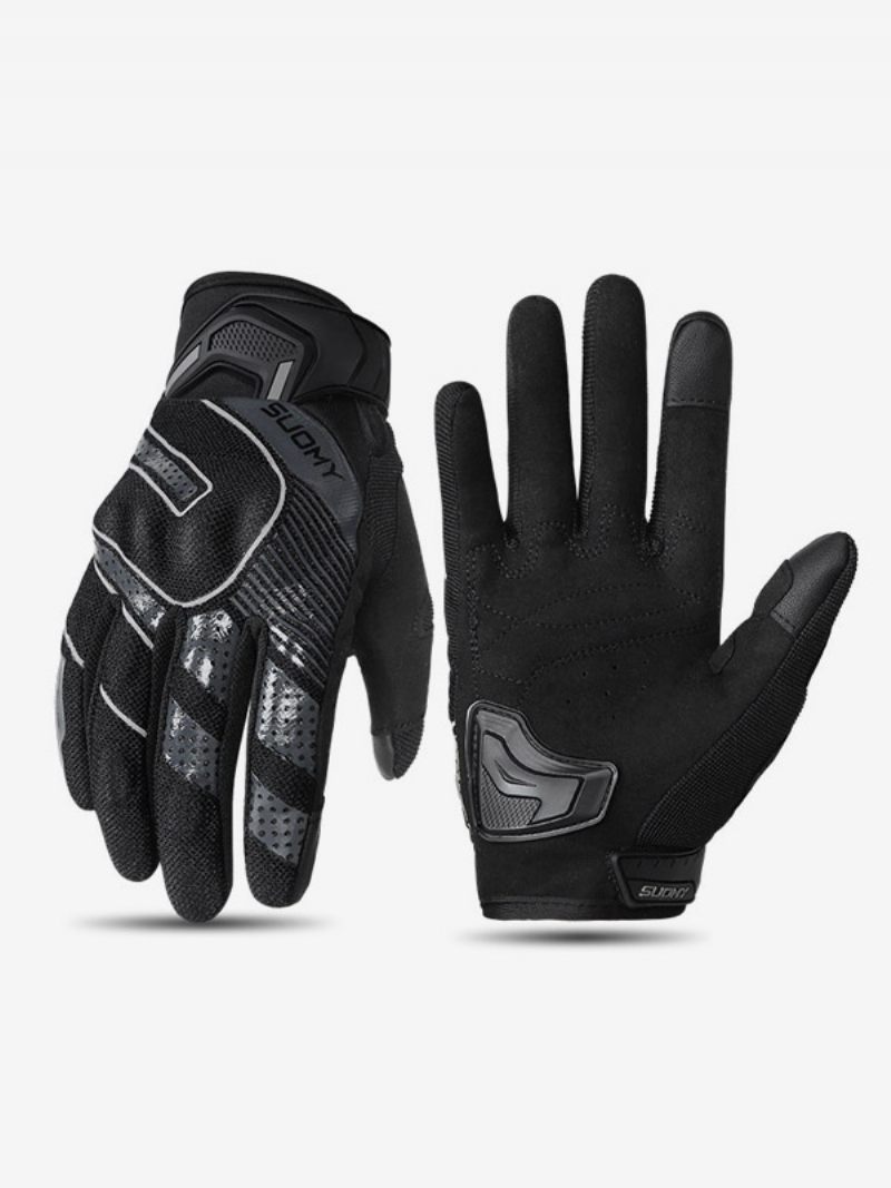 Gants Moto Réfléchissants Nuit Pour Course Vélo Escalade Randonnée Équipement Chaud D'hiver - Noir