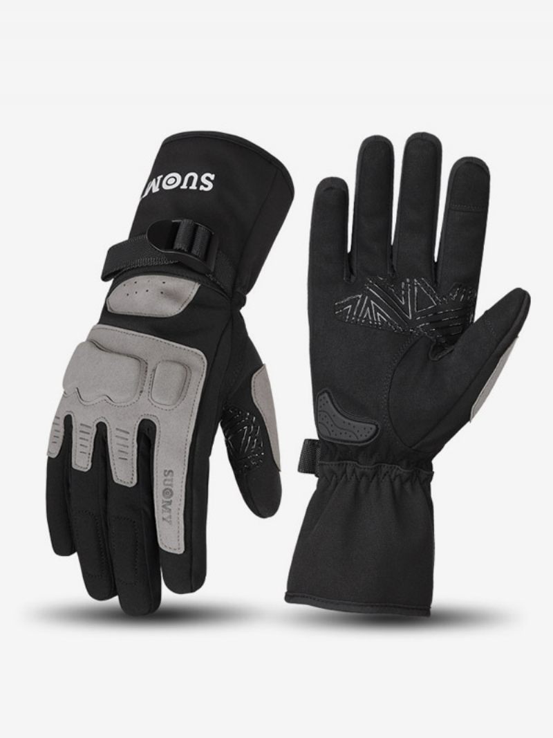 Gants Moto Respirants Cuir Véritable Anti-chute Pour Course Vélo Escalade Randonnée - Gris