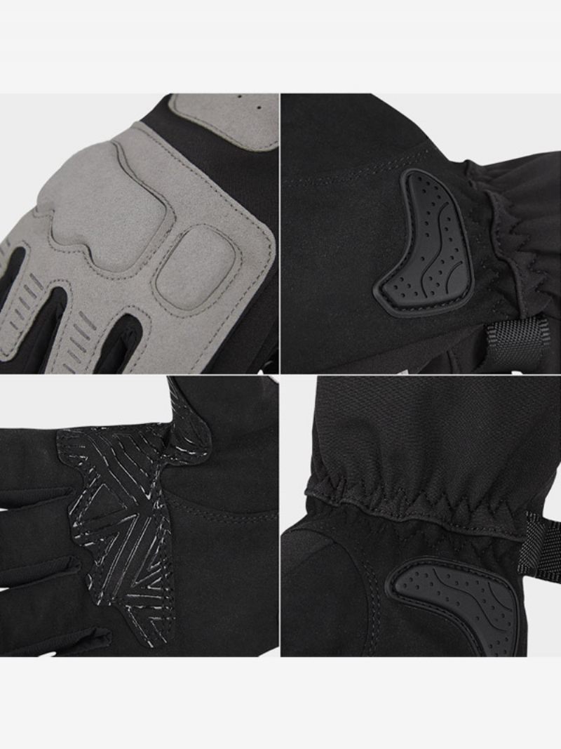 Gants Moto Respirants Cuir Véritable Anti-chute Pour Course Vélo Escalade Randonnée - Gris