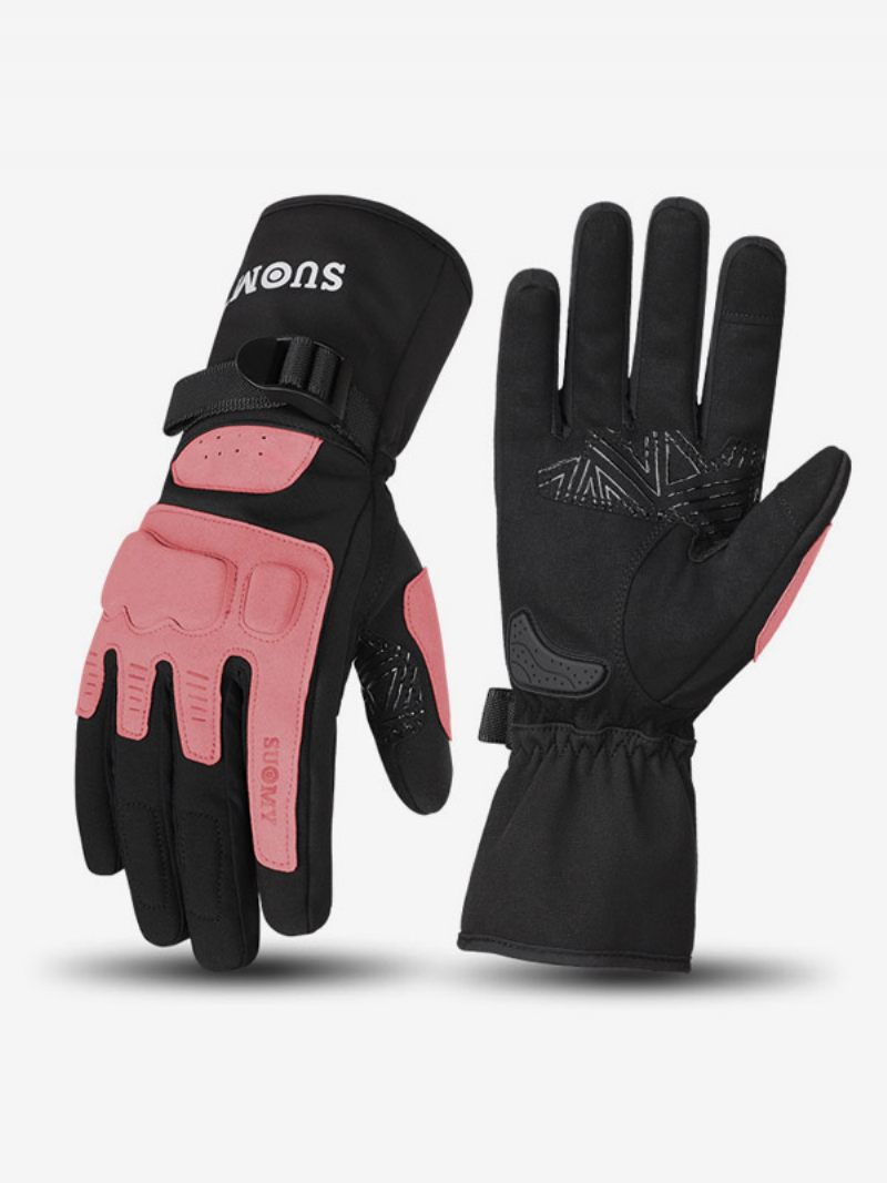 Gants Moto Respirants Cuir Véritable Anti-chute Pour Course Vélo Escalade Randonnée - Rose