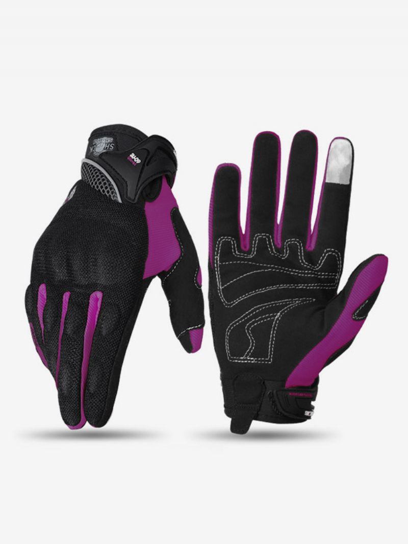 Gants Moto Tout-terrain Anti-chute Antidérapants Respirants Pour Course Équipement Conduite D'été Hommes - Violet