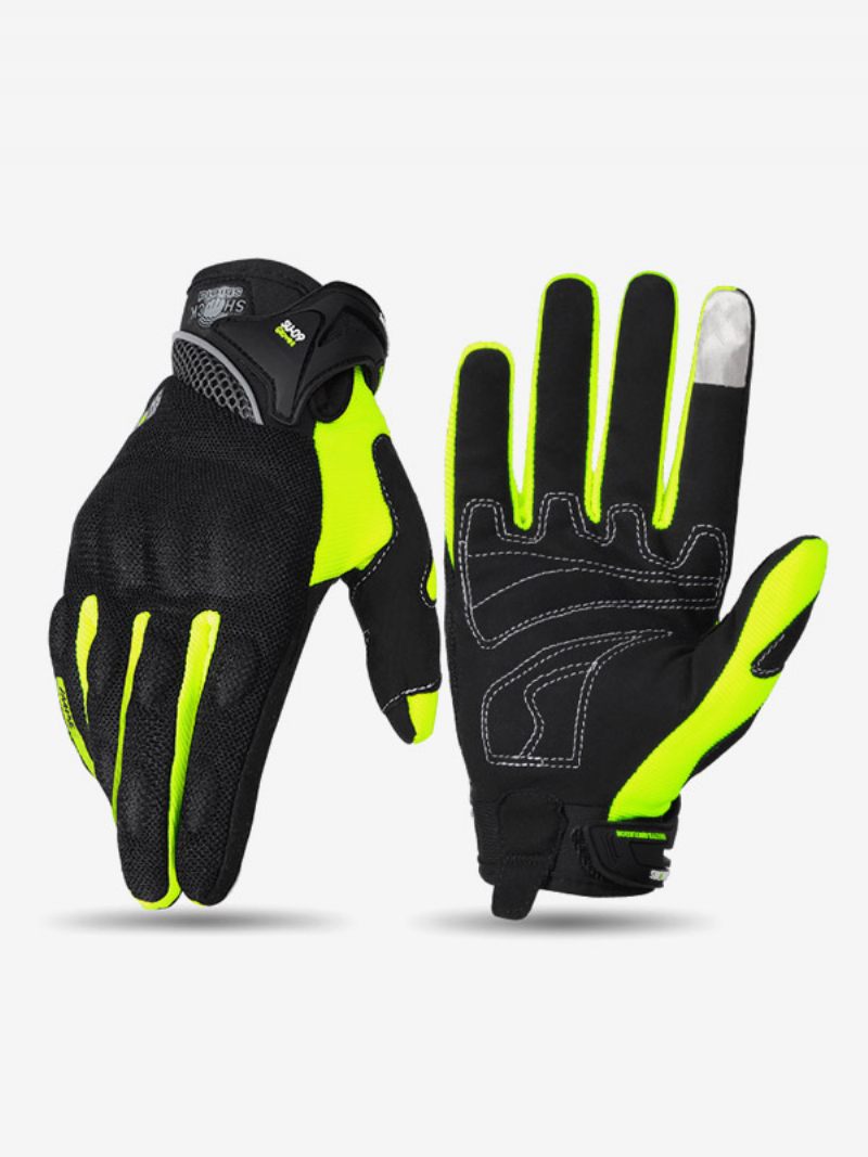 Gants Moto Tout-terrain Anti-chute Antidérapants Respirants Pour Course Équipement Conduite D'été Hommes - Vert