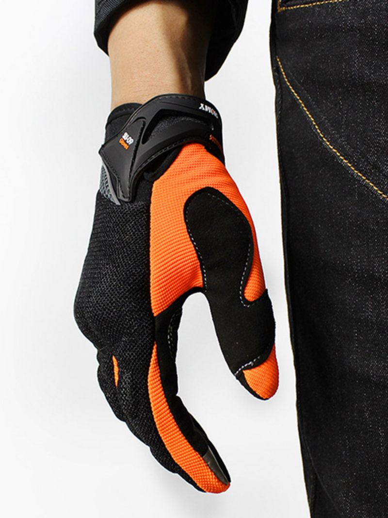 Gants Moto Tout-terrain Anti-chute Antidérapants Respirants Pour Course Équipement Conduite D'été Hommes - Orange