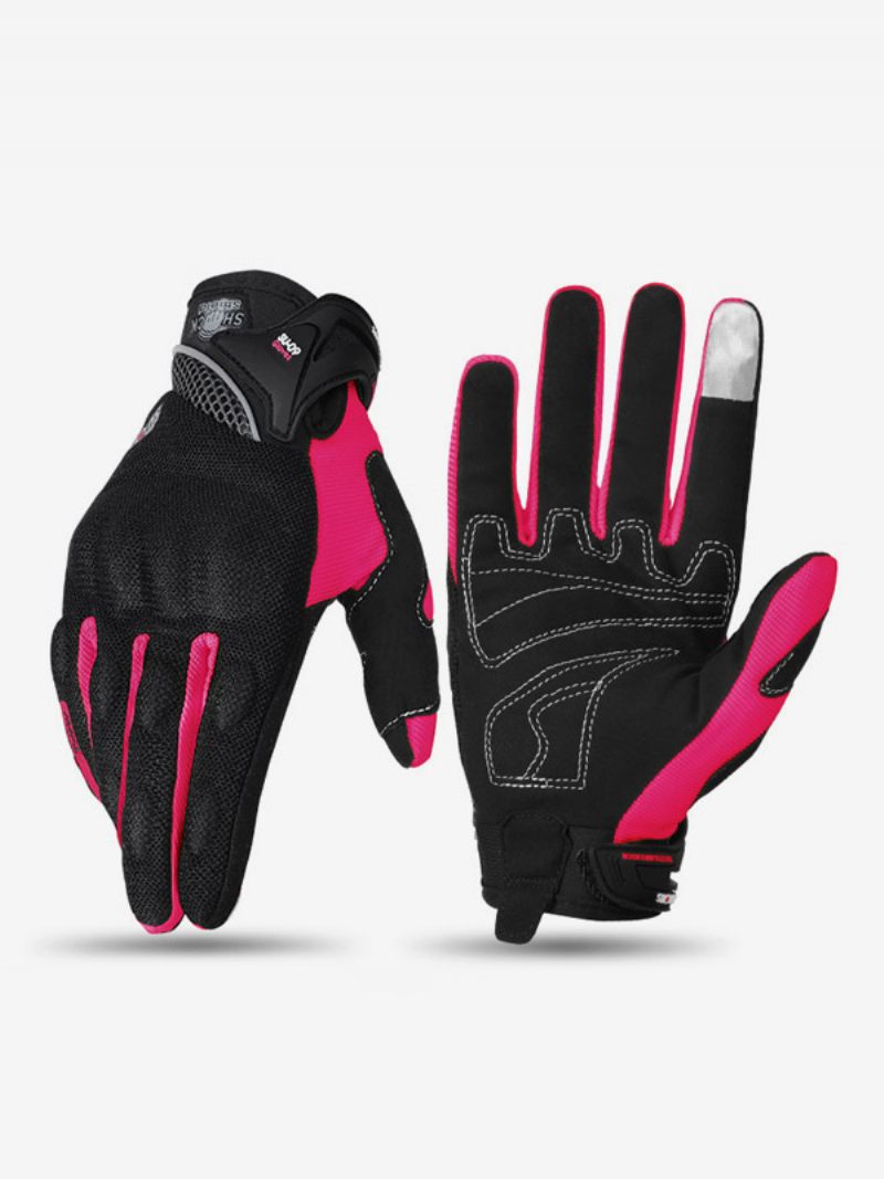 Gants Moto Tout-terrain Anti-chute Antidérapants Respirants Pour Course Équipement Conduite D'été Hommes - Rose