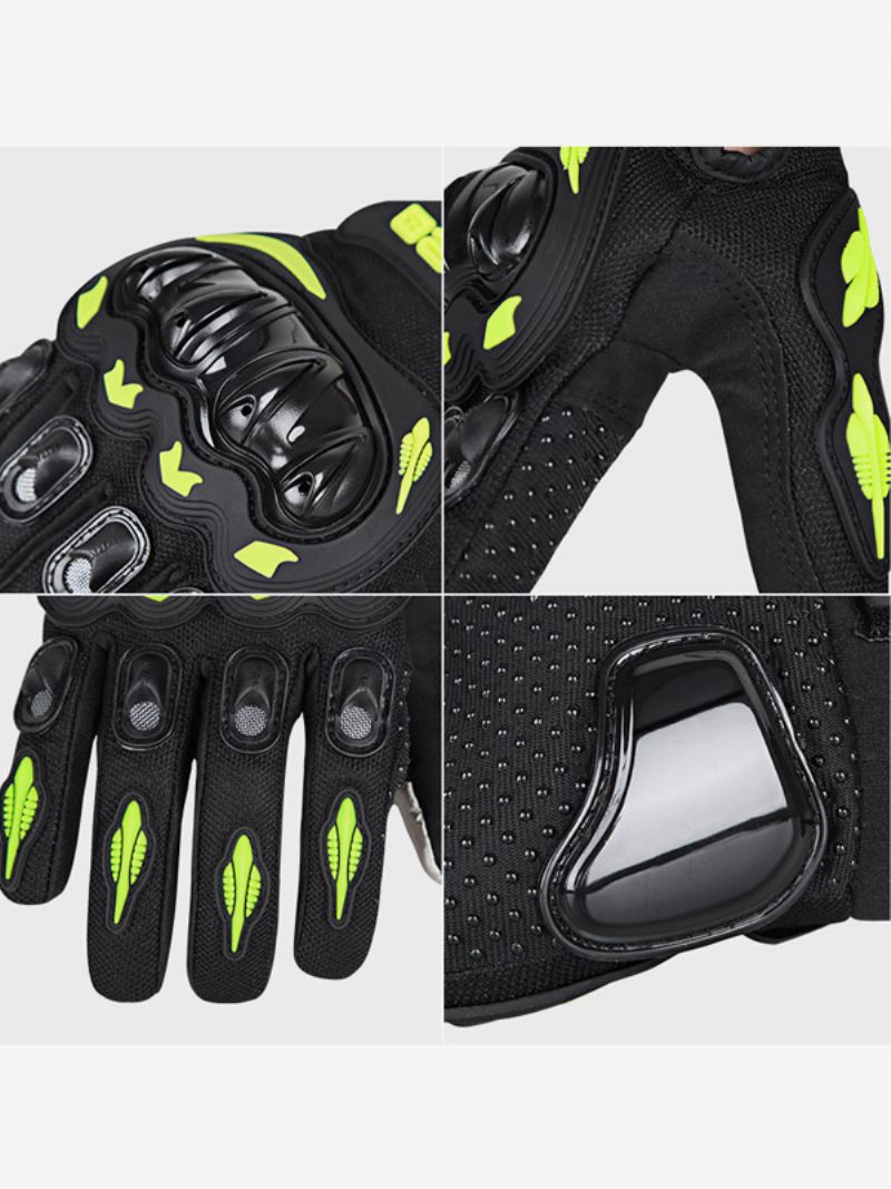 Gants Moto Tout-terrain Anti-chute Antidérapants Respirants Pour Équitation Vtt Course D'été Complets - Vert