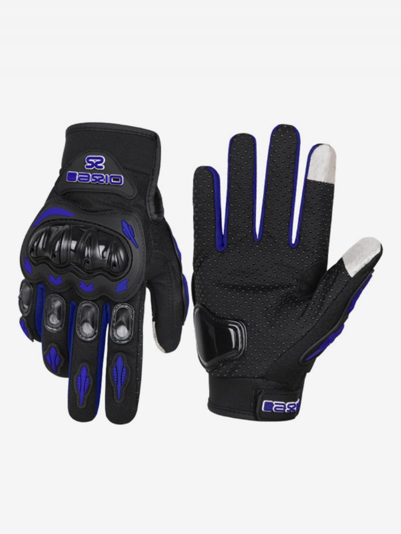 Gants Moto Tout-terrain Anti-chute Antidérapants Respirants Pour Équitation Vtt Course D'été Complets - Bleu