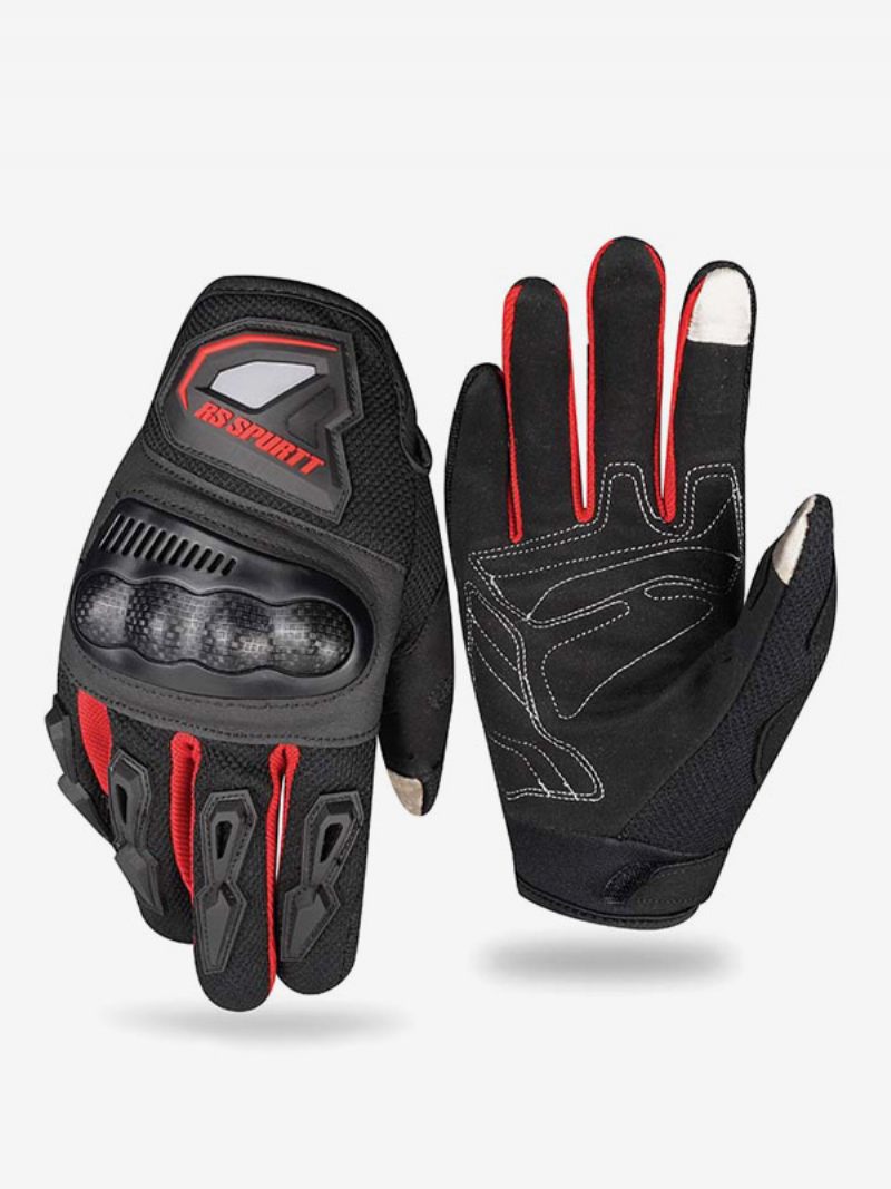 Gants Randonnée Vélo D'escalade Pour Hommes Accessoire Mélange Polyester - Rouge