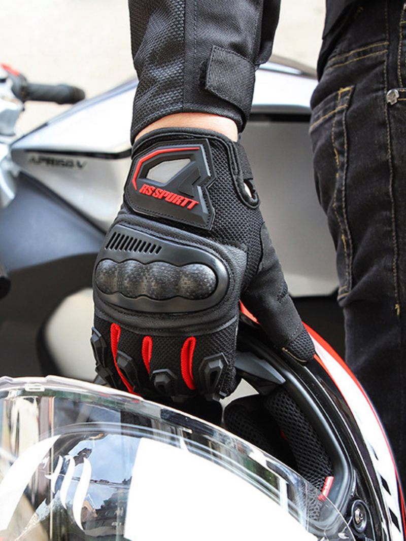 Gants Randonnée Vélo D'escalade Pour Hommes Accessoire Mélange Polyester - Rouge