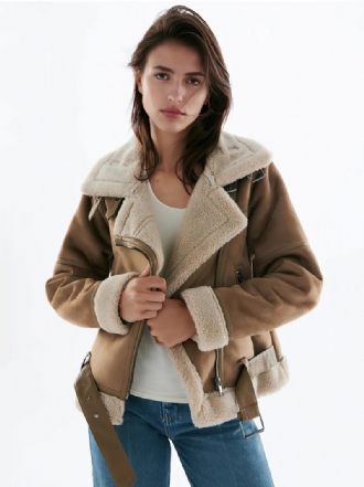 Veste Daim Manteau D'hiver Fausse Peau Mouton 2024 Vêtements D'extérieur Pour Femmes