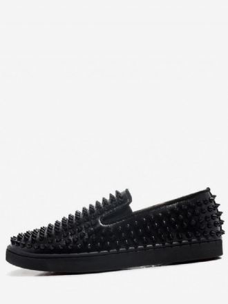 Baskets Noires À Enfiler Bout Rond Spikes Pour Hommes