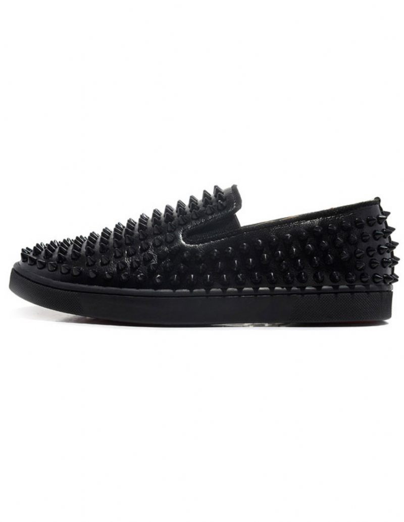 Baskets Noires À Enfiler Bout Rond Spikes Pour Hommes - Noir