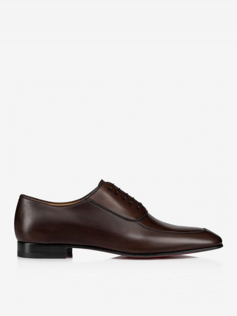 Chaussures Mariage Formelles Oxford Cuir Pu À Bout Rond Pour Hommes - Noir