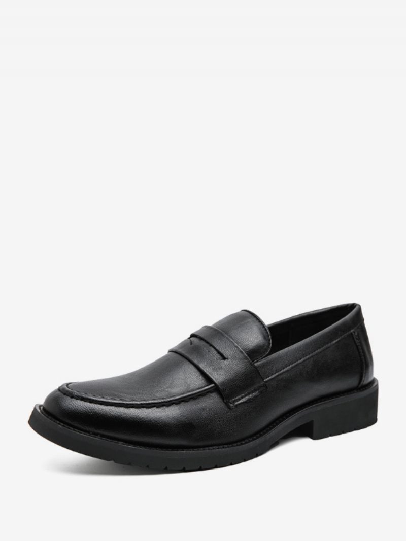 Mocassins Bal Pour Hommes À Enfiler Bout Rond Cuir Pu