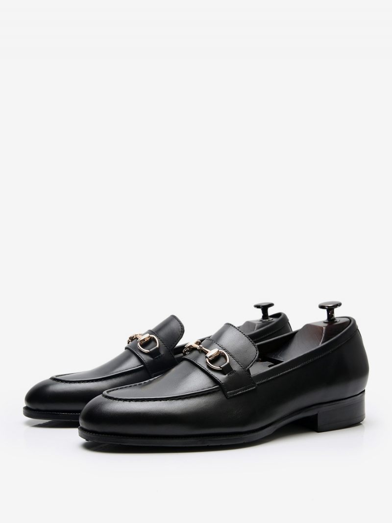 Mocassins Cuir Vache À Bout Rond Pour Hommes Chaussures Bal Promo Mariage