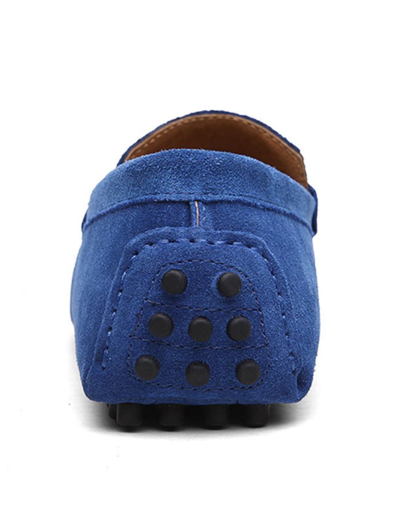 Mocassins Daim Pour Hommes Chaussures Conduite À Enfiler - Bleu