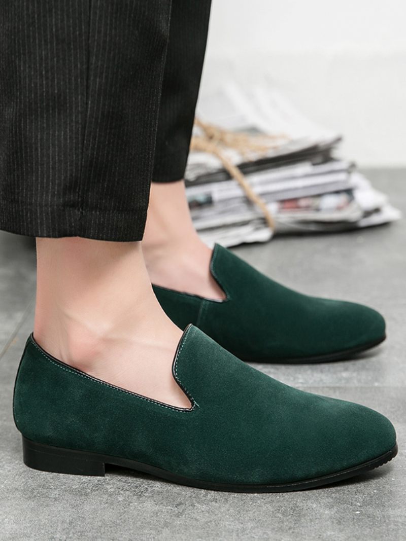 Mocassins À Enfiler Cuir Pu Pour Hommes - Vert