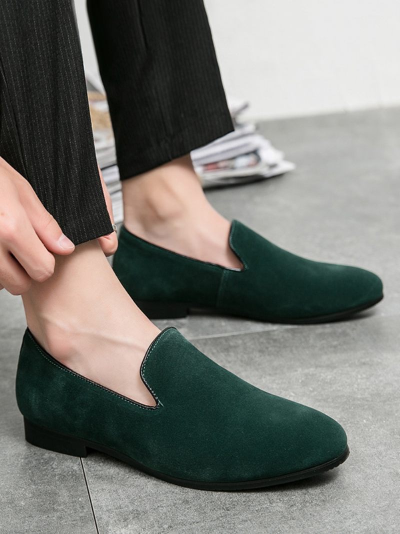 Mocassins À Enfiler Cuir Pu Pour Hommes - Vert