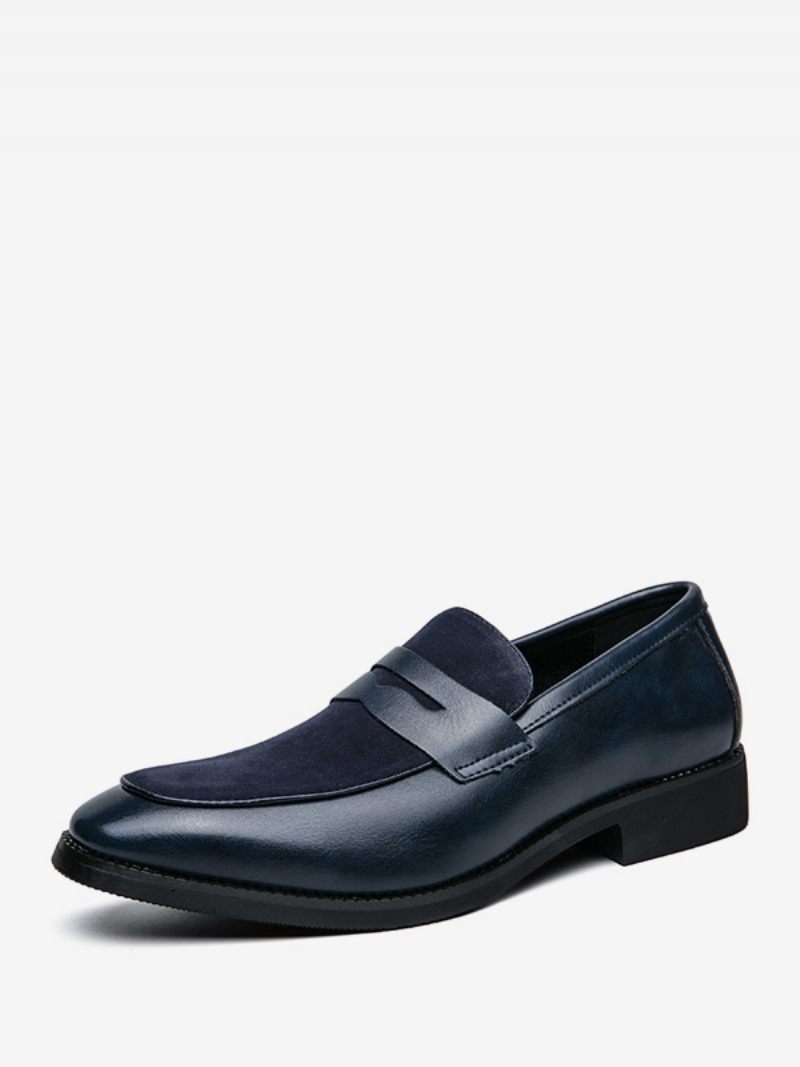 Mocassins À Enfiler Cuir Pu Pour Hommes - Bleu