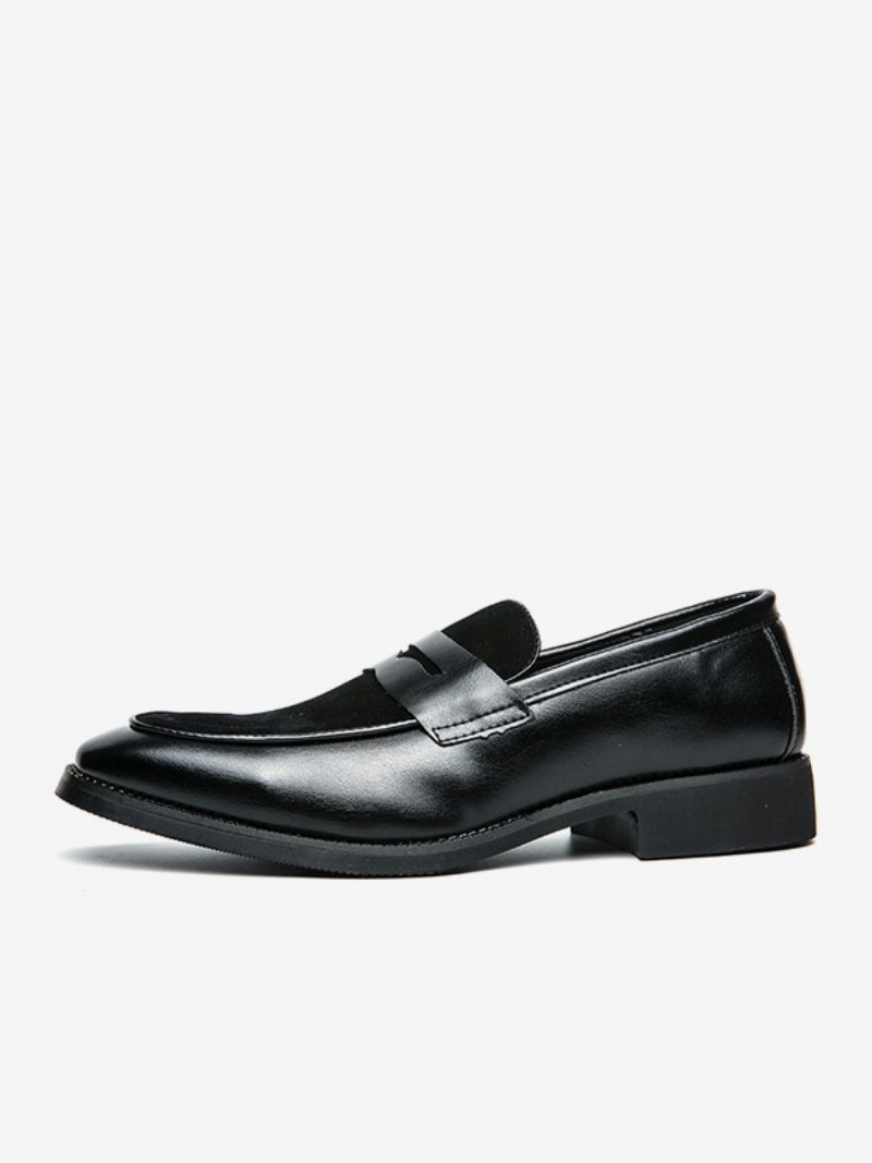 Mocassins À Enfiler Cuir Pu Pour Hommes - Noir