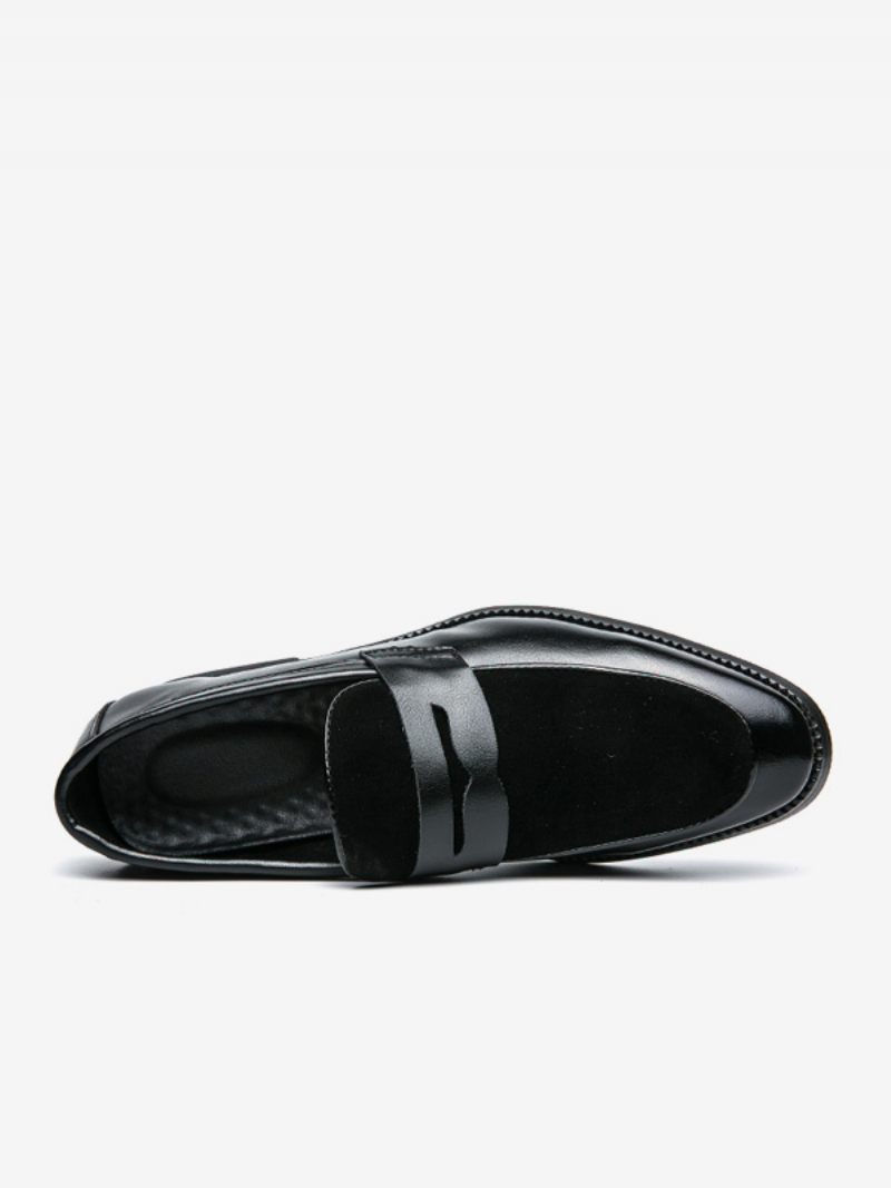 Mocassins À Enfiler Cuir Pu Pour Hommes - Noir