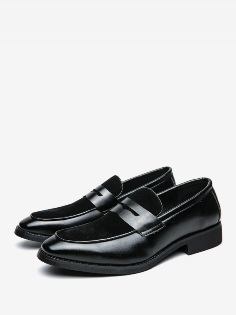 Mocassins À Enfiler Cuir Pu Pour Hommes - Noir