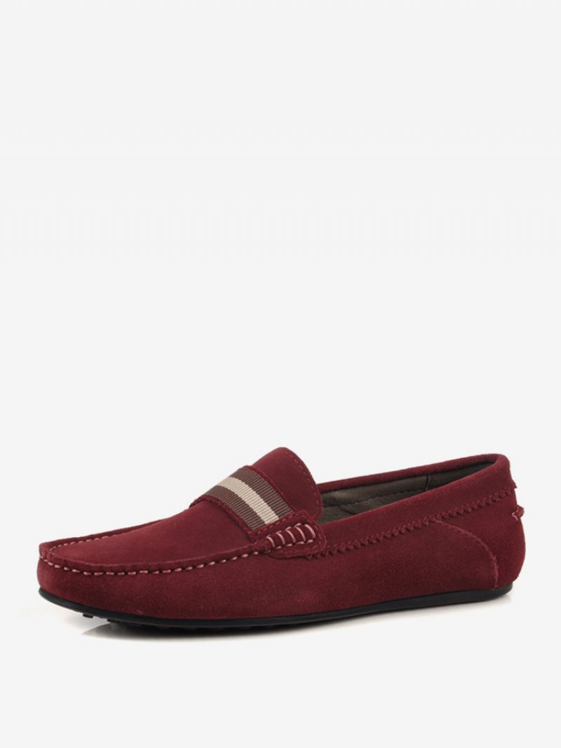 Mocassins À Enfiler Cuir Vache Pour Hommes - Rouge