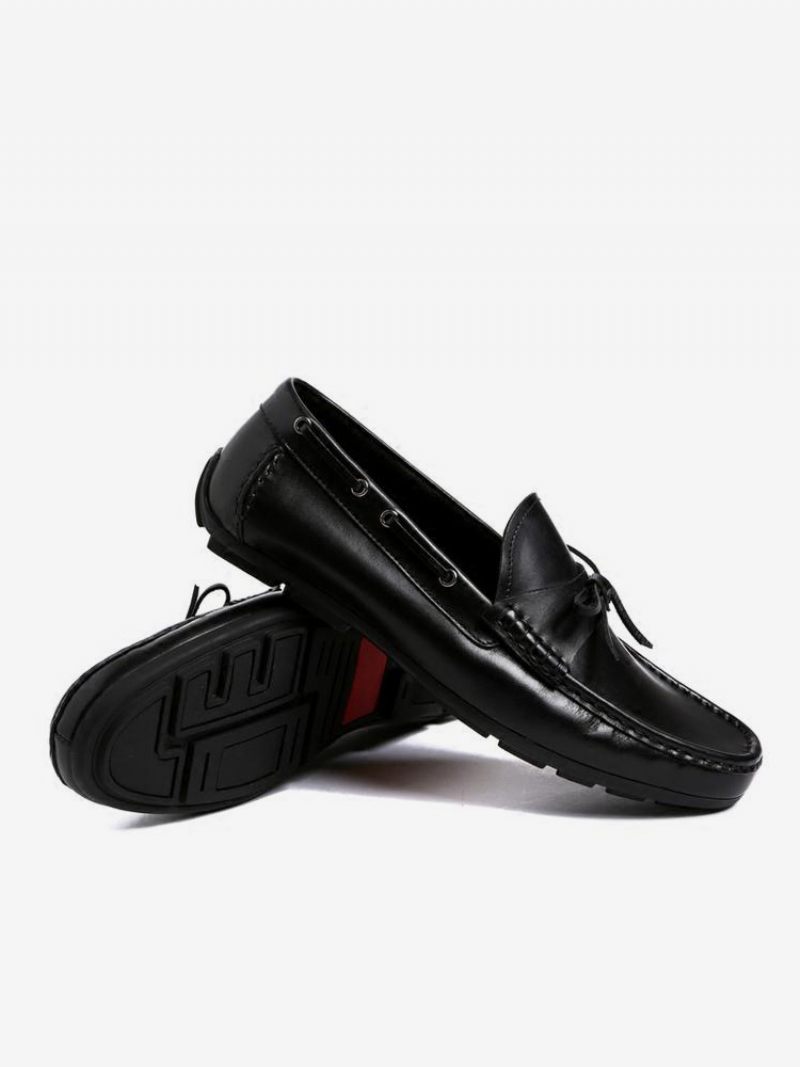 Mocassins À Enfiler Cuir Vache Pour Hommes - Noir