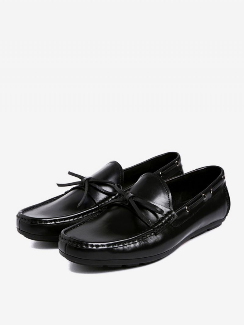 Mocassins À Enfiler Cuir Vache Pour Hommes - Noir