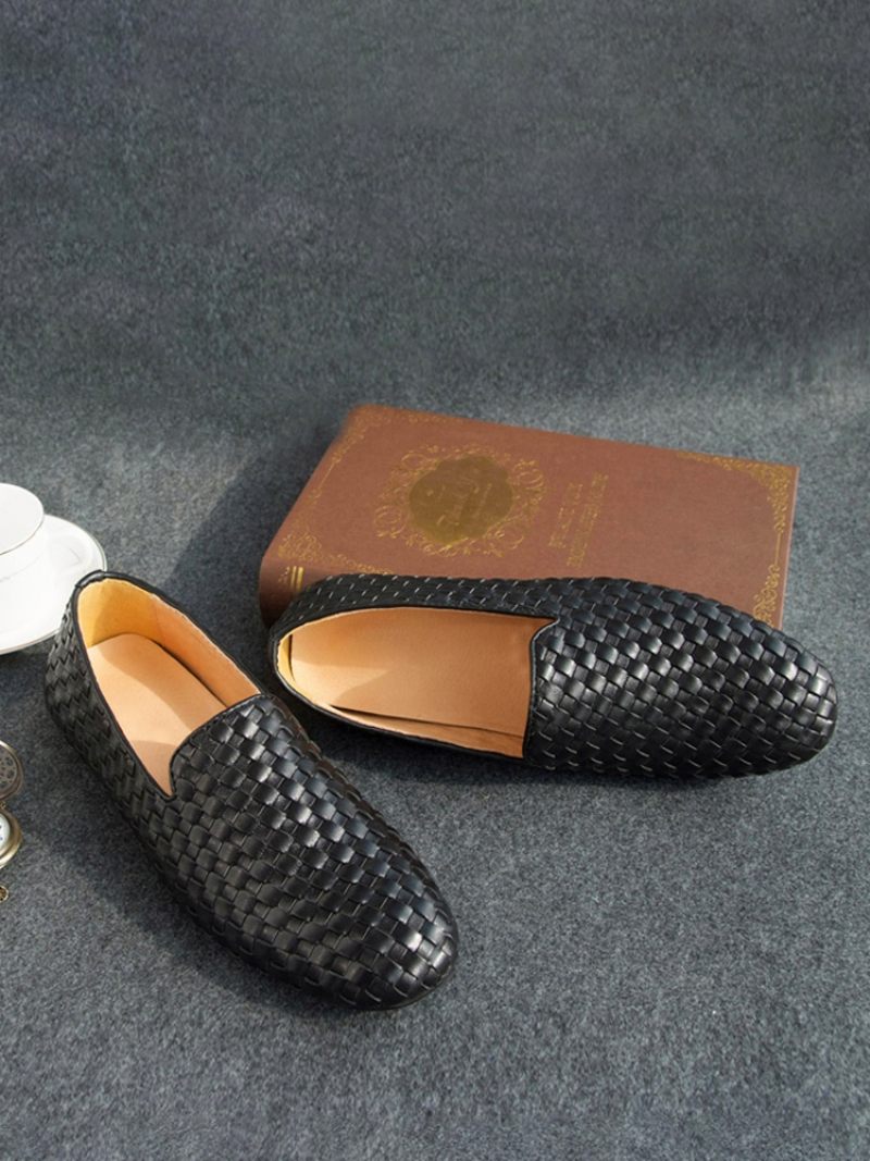 Mocassins À Enfiler Cuir Vache Pour Hommes - Noir