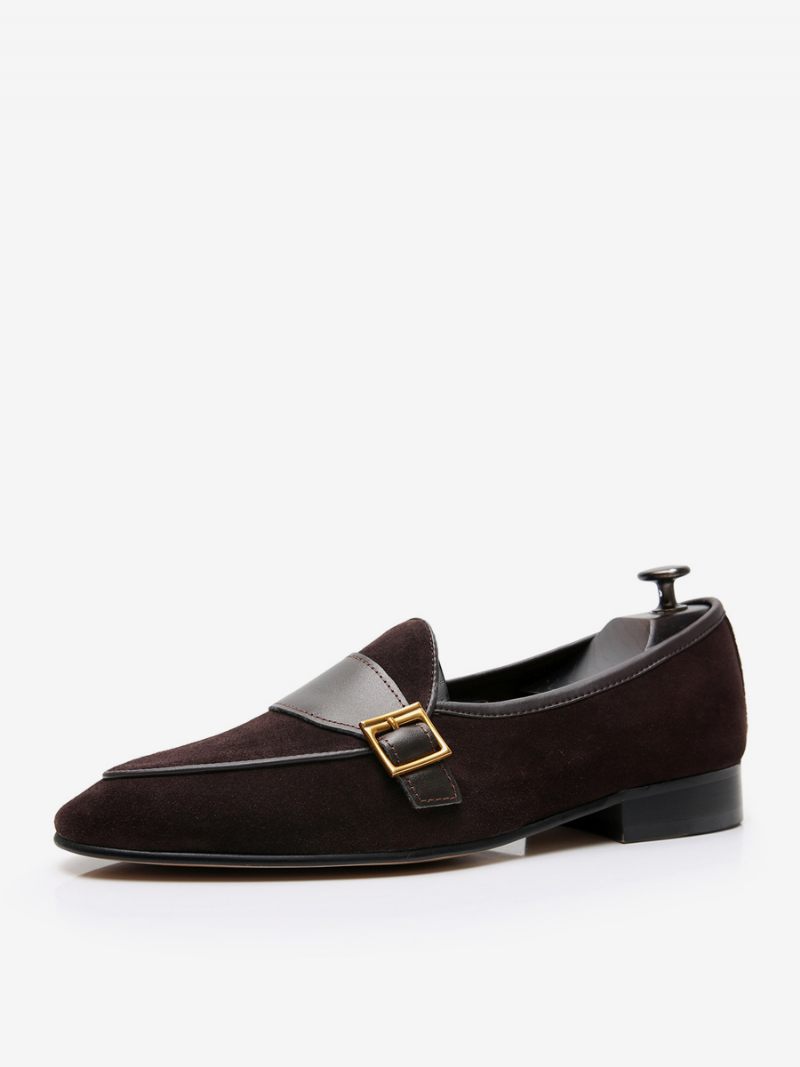 Mocassins À Enfiler Cuir Vache Pour Hommes Chaussures Bal Mariage - Chocolat